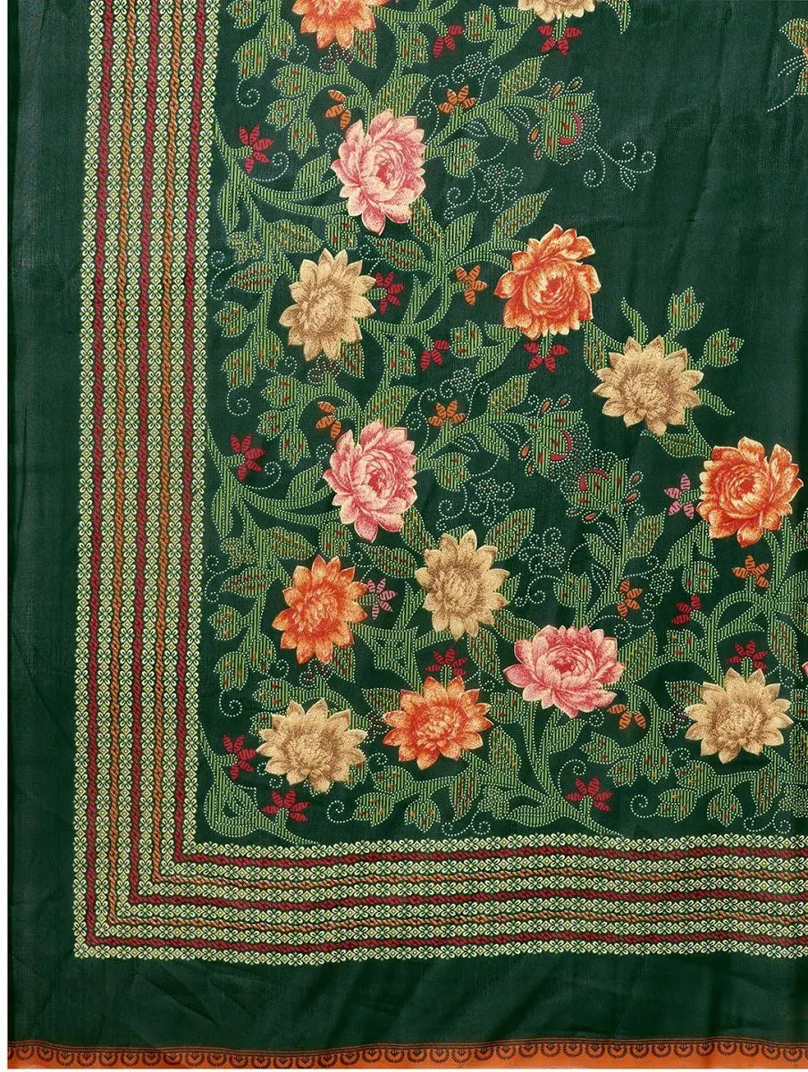 HERE&NOW Floral Embroidered Pure Georgette Saree